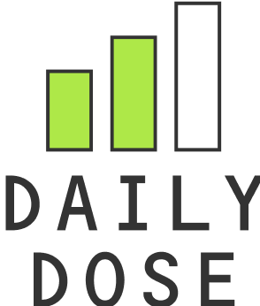 Three vertical bars (two lime green, one white) above the words DAILY DOSE.
